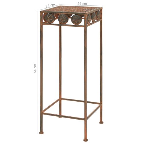 Plant Stand Set 3 Pieces Vintage Style Metal Rusty