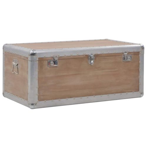 Storage Box Solid Fir Wood 91x52x40 cm Brown