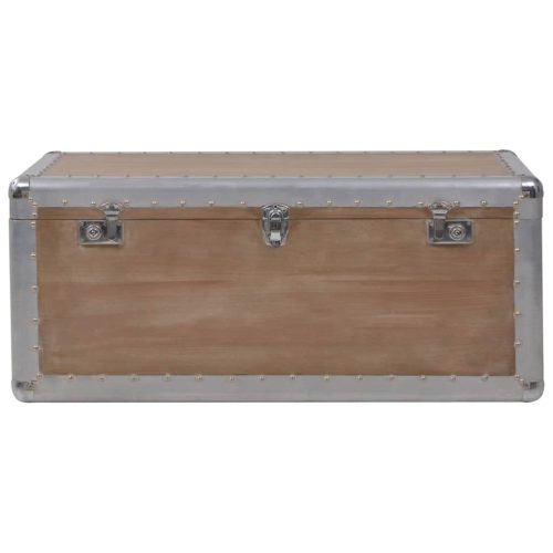 Storage Box Solid Fir Wood 91x52x40 cm Brown