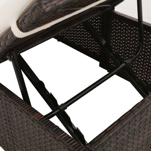 Garden Bed Brown 195×60 cm Poly Rattan