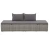 Garden Bed Grey 195×60 cm Poly Rattan