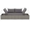 Garden Bed Grey 195×60 cm Poly Rattan