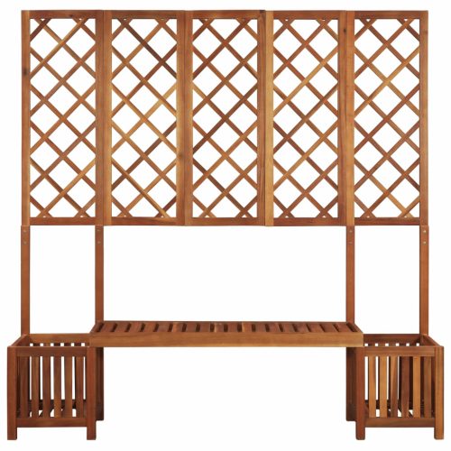 Garden Planter with Bench and Trellis Solid Acacia Wood