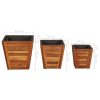 Garden Raised Bed Set 3 Pieces Square Solid Acacia Wood
