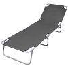 Folding Sun Lounger Powder-coated Steel – Grey