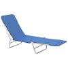 Folding Sun Loungers 2 pcs Steel and Fabric – Dark Blue