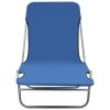 Folding Sun Loungers 2 pcs Steel and Fabric – Dark Blue