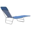 Folding Sun Loungers 2 pcs Steel and Fabric – Dark Blue