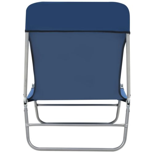 Folding Sun Loungers 2 pcs Steel and Fabric – Dark Blue