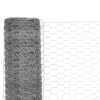 Chicken Wire Fence Galvanised Steel Silver – 25×1.2 m