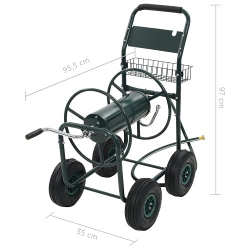 Garden Hose Trolley with 1/2″ Hose Connector 75 m Steel