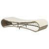 Sun Lounger with Cushion Poly Rattan Grey