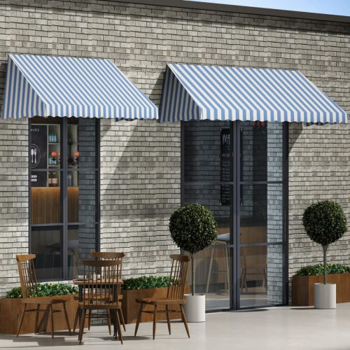 Bistro Awning – 300×120 cm, Blue and White