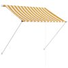 Retractable Awning – 150×150 cm, Yellow and White