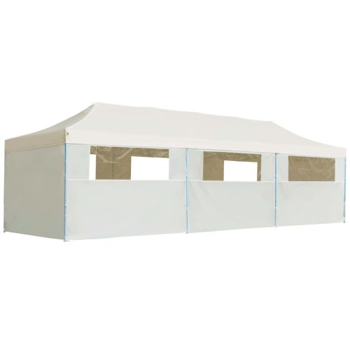 Folding Pop-up Party Tent with 8 Sidewalls 3×9 m – Cream