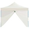 Folding Pop-up Party Tent with 8 Sidewalls 3×9 m – Cream