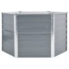 Garden Raised Bed Galvanised Steel 129x129x77 cm – Grey