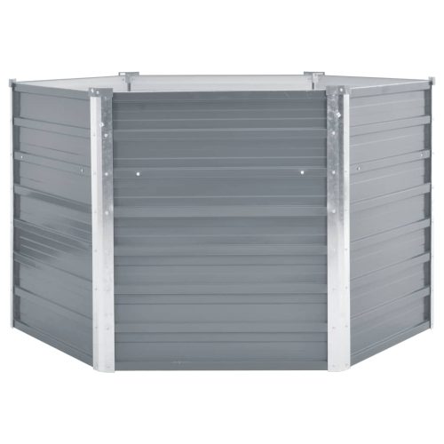 Garden Raised Bed Galvanised Steel 129x129x77 cm – Grey