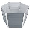 Garden Raised Bed Galvanised Steel 129x129x77 cm – Grey