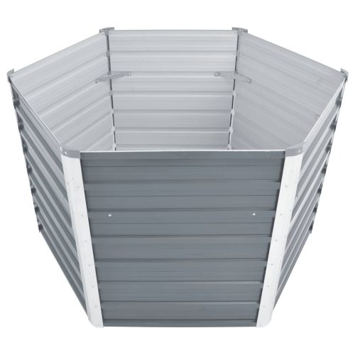 Garden Raised Bed Galvanised Steel 129x129x77 cm – Grey