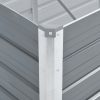 Garden Raised Bed Galvanised Steel 129x129x77 cm – Grey