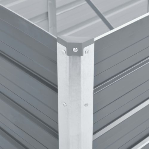 Garden Raised Bed Galvanised Steel 129x129x77 cm – Grey