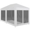 Party Tent with 4 Mesh Sidewalls – 6×3 m, White