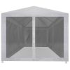 Party Tent with 4 Mesh Sidewalls – 6×3 m, White