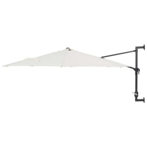 Wall-Mounted Parasol with Metal Pole 300 cm – Sand