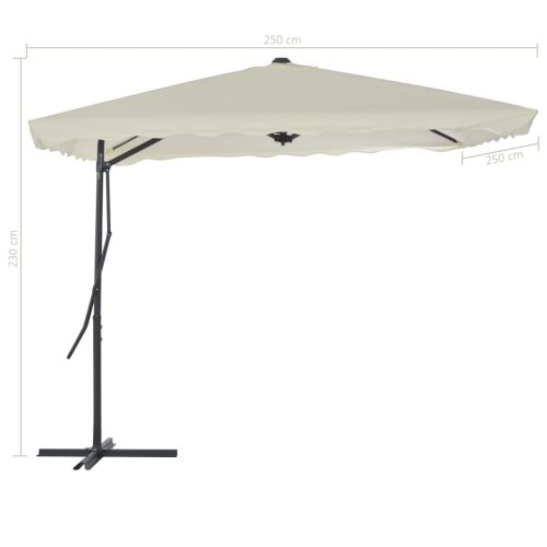 Outdoor Parasol with Steel Pole 250×250 cm – Sand