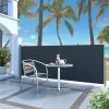 Patio Terrace Side awning – 120×300 cm, Black