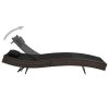 Sun Lounger with Pillow Poly Rattan – Brown and Black