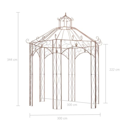 Garden Pavilion Antique Brown Iron – 3 M