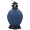 Pool Sand Filter with 6 Position Valve Blue – 560 mm