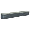 Garden Raised Bed Galvanised Steel – 400x80x44 cm, Grey