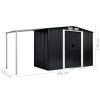 Garden Shed with Sliding Doors Steel – 386x131x178 cm, Anthracite