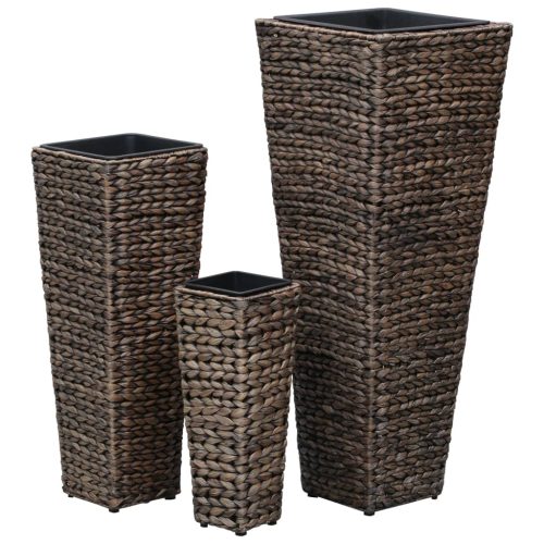 Garden Raised Beds 3 pcs Water Hyacinth – Dark Brown