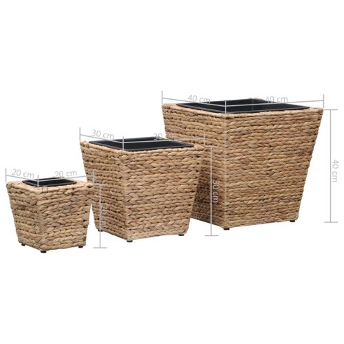 Garden Raised Beds 3 pcs Water Hyacinth – Light Brown