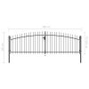 Double Door Fence Gate with Spear Top 400×150 cm