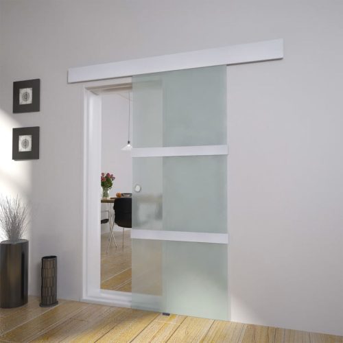 Sliding Door Glass and Aluminium 178 cm Silver