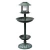 Bird Bath/ Feeder with Solar Light – Green