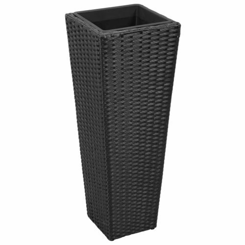 3 Rattan Flower Raised Beds – Black