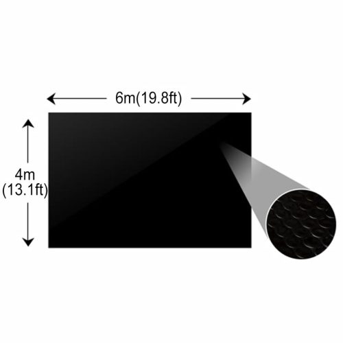 Floating Rectangular PE Solar Pool Film – 600×400 cm, Black