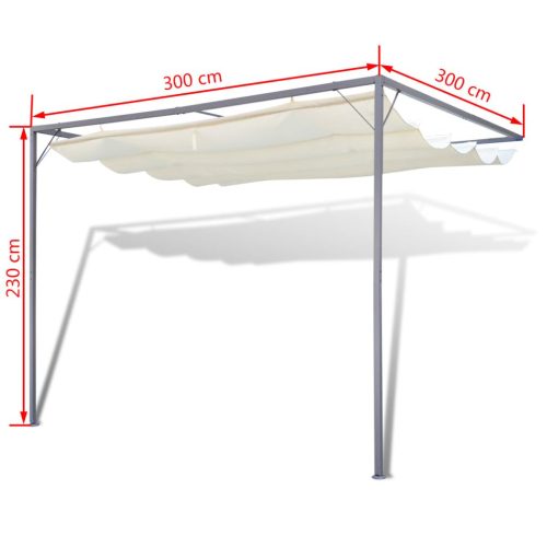 Garden Patio Awning Sun Shade Canopy Wall Gazebo – White