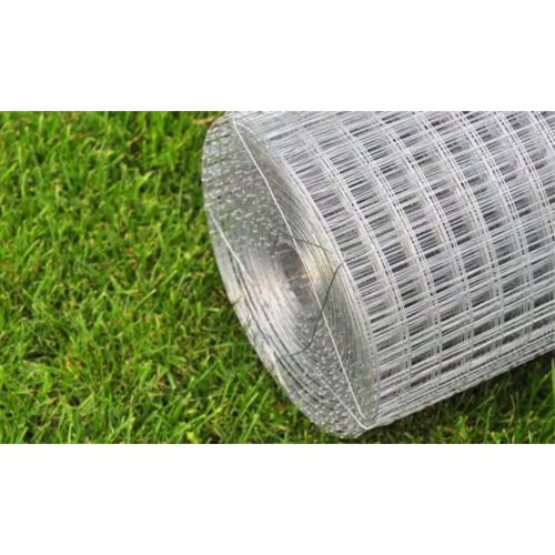 Mesh Fence Galvanised Steel Square Silver