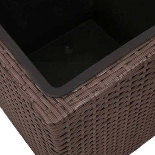 Garden Square Rattan Raised Bed Set 3 pcs – Brown