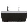 Balcony Trapezoid Rattan Planter 2 pcs – 50 cm, Black