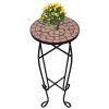 Mosaic Side Table Plant Table – Terracotta, 1