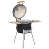 Kamado Barbecue Grill Smoker Ceramic 76 cm – Black