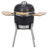 Kamado Barbecue Grill Smoker Ceramic 76 cm – Black